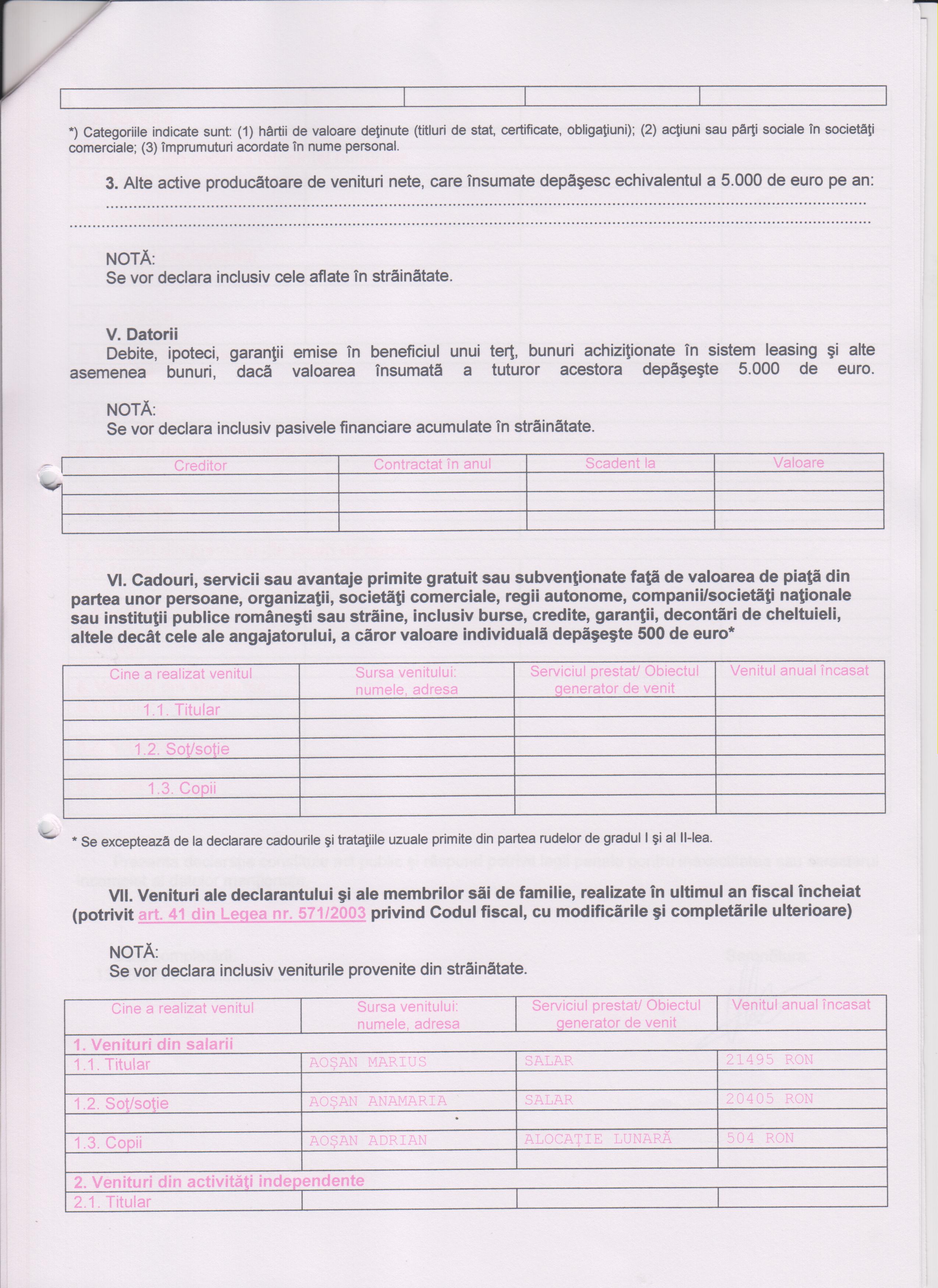 Declaratia de avere si de interese din data 21.09.2011 - pagina 3 din 6